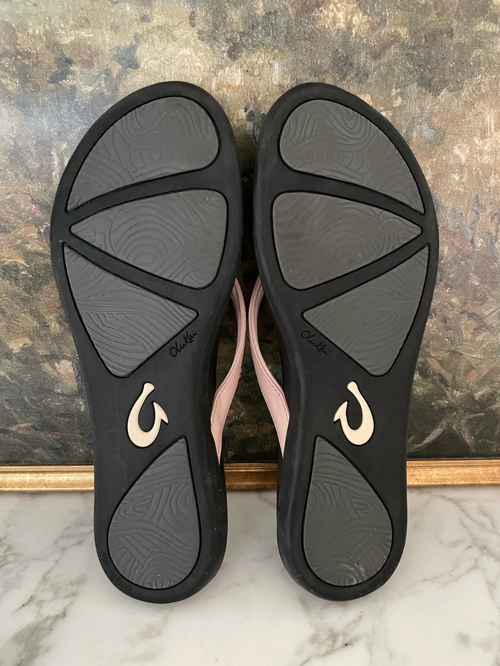 Olukai Ho Opio Sandals Light Pink Leather Size 11 Womens Comfort Supportive - Picture 2 of 6